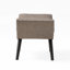 Banc capitonné gris moderne avec repose-pieds en tissu et pieds en bois de bouleau pour la chambre à coucher et le salon