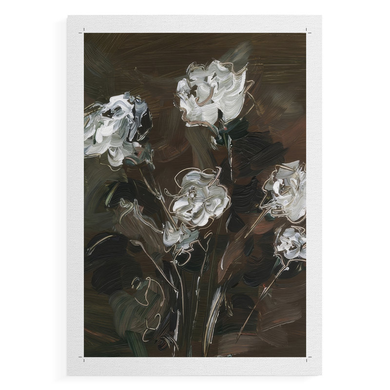 Blanc et cuivre II floral - impression sur toile seulement - non encadrée, H 18 po x l 12 po