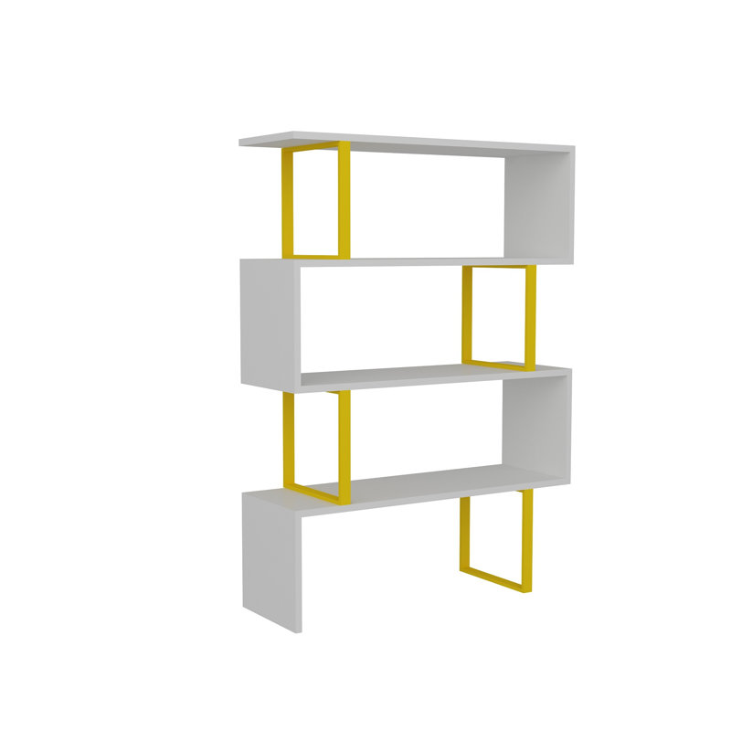 Malveaux Bookcase, Yellow/White