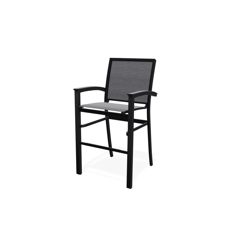 Chaise de café empilable en aluminium Bazza, Noir, Étain Augustine