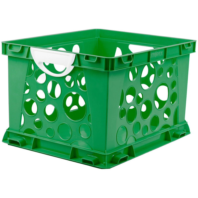 Casier de classe empilable cube Crate, Rouge, H 10,75 po x l 16,5 po x P 13,5 po