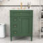 Élégant meuble-lavabo autoportant avec rangement spacieux, lavabo en céramique et fermeture en douceur-130148078