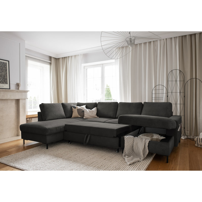 Lofty Lilly 8 seater Corner Sofa Bed, Left Hand Facing, Grey