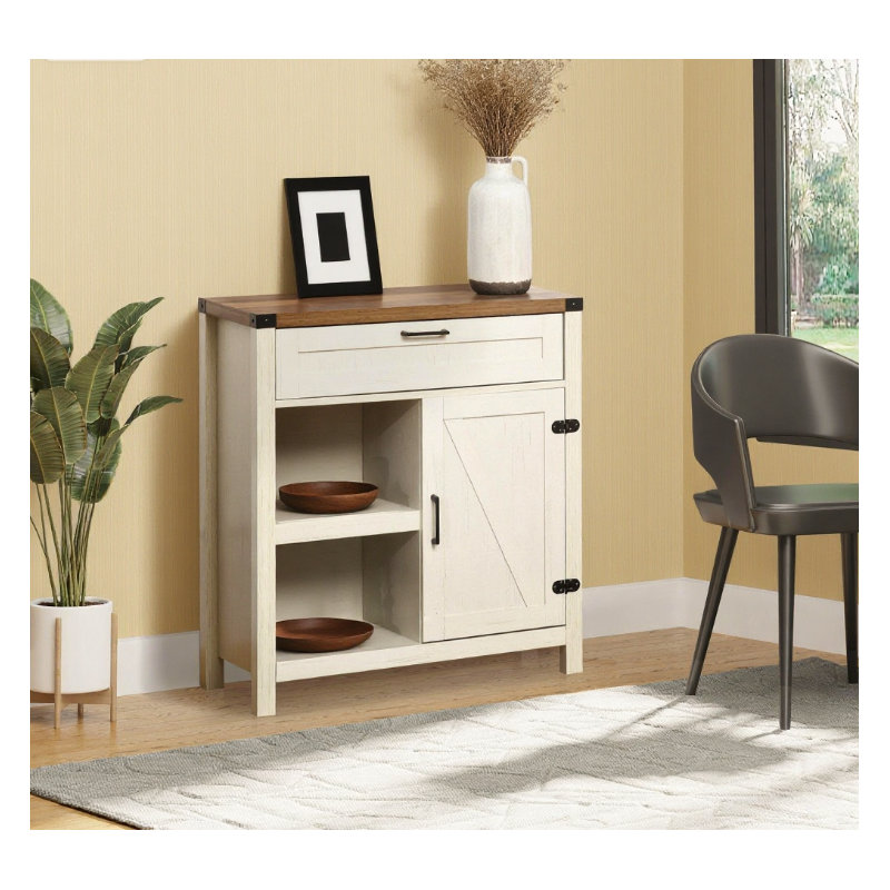 Farmhouse Sideboard Buffet Cabinet With Barn Door