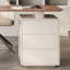Bureau rectangulaire à 3 tiroirs en bois manufacturé brun noisette + blanc crème-108516515-108516517