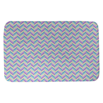Tapis pour salle de bain à chevrons pastel Leffel