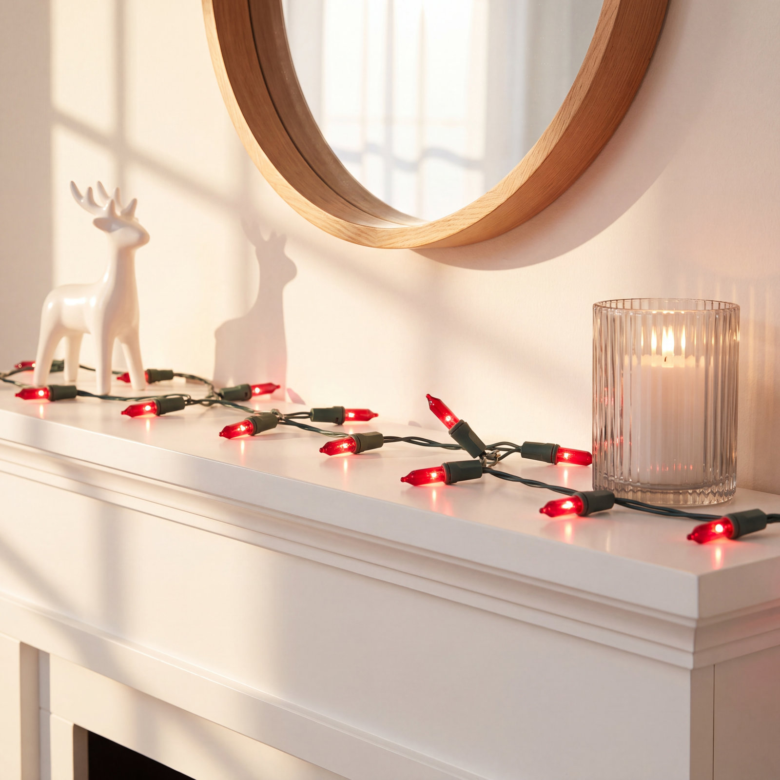 Mini Christmas String Light Set, 552", Pink/Green, 100