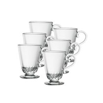 Red Co. Original Footed Clear Glass Irish Coffee Mug, Set of 6 - 7.75 Ounce