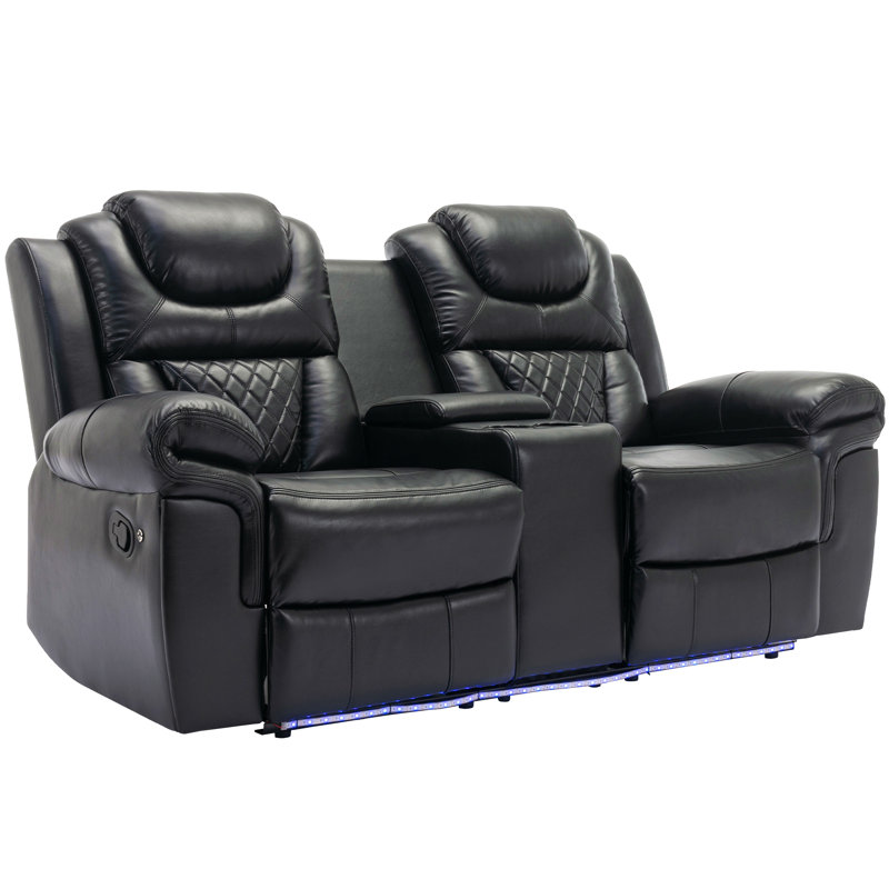 Fauteuil inclinable en cuir Condola, Noir