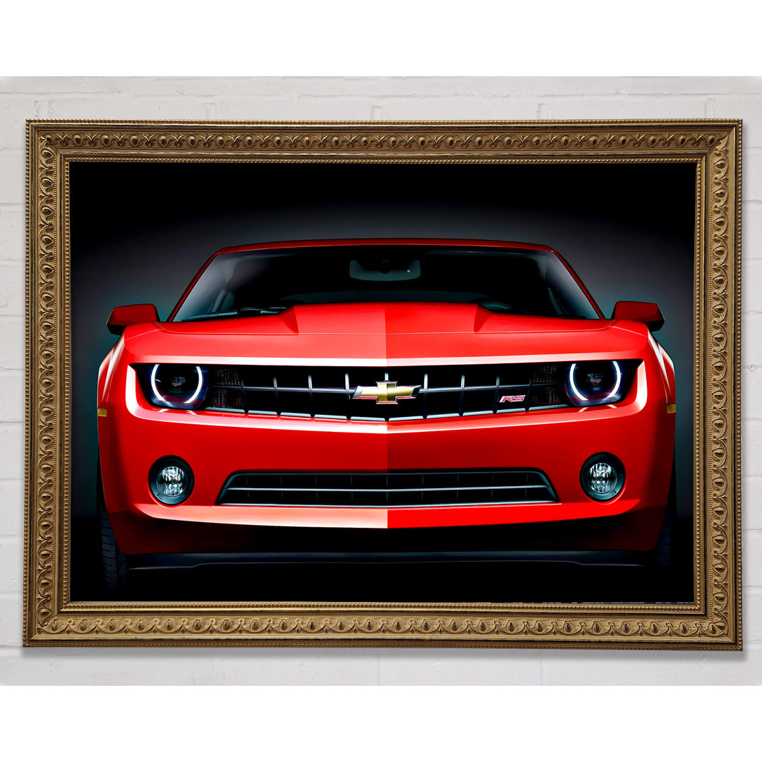 Gerahmter Kunstdruck Chevy Camaro Front Grill