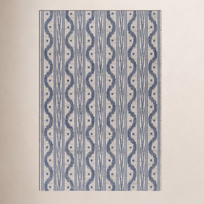 Karini Blue White Ikat Outdoor Rug