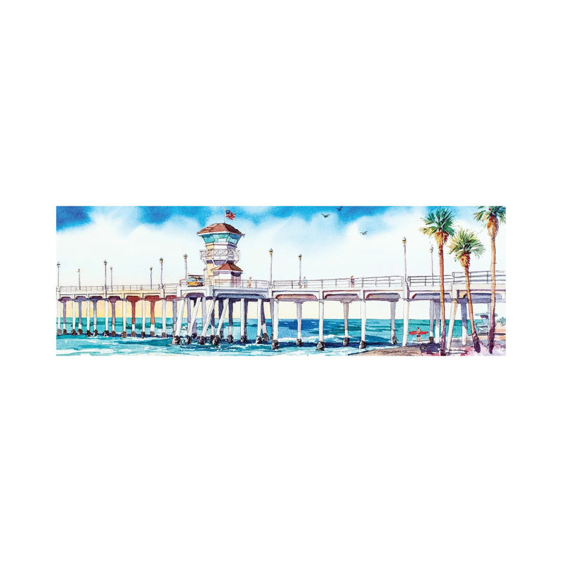 HB Pier by Bill Drysdale - Wrapped Canvas Panoramic Gallery-Wrapped Canvas Giclée, 30.48cm H x 91.44cm W