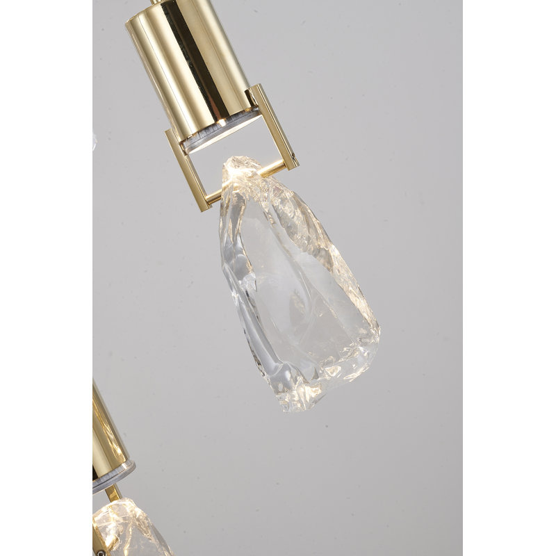 Transitional 7 Light Crystal Stone Chandelier