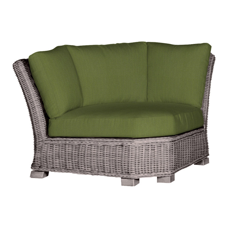 Rustic Woven Sectional Corner, Rollo Chambray InsideOut® Linen, No Welt, Oyster