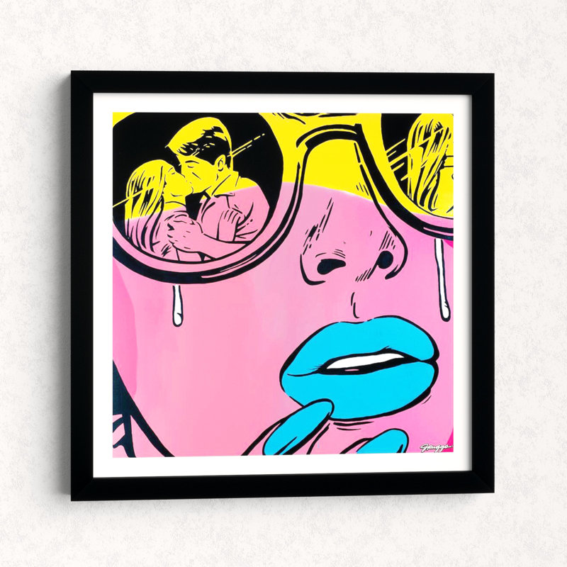 Love Love par Juggs - Reproduction d'art sur papier encadrée, H 16 po x l 16 po x P 1 po, Papier encadré noir