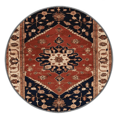 Machine Washable Persian Brown Area Rug