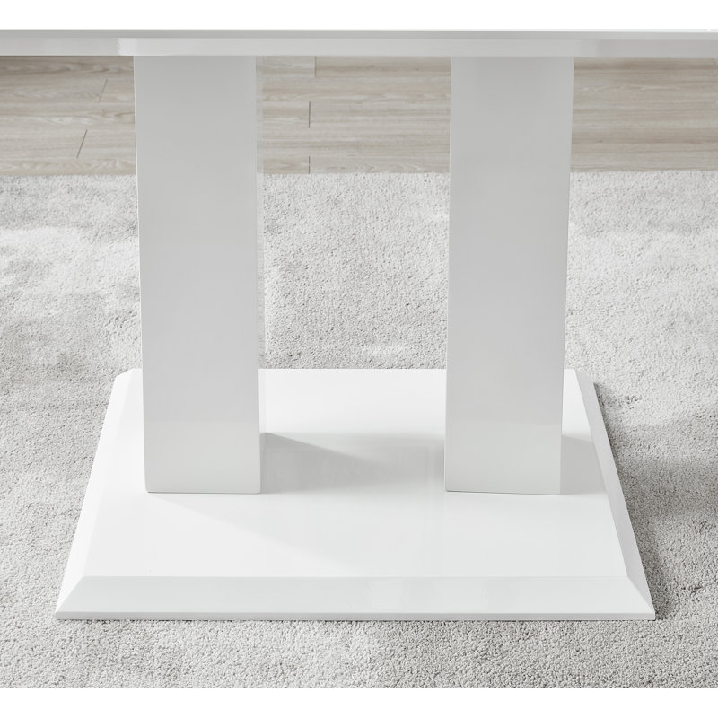 Eubanks Dining Table, White, 75cm H X 120cm W X 70cm D