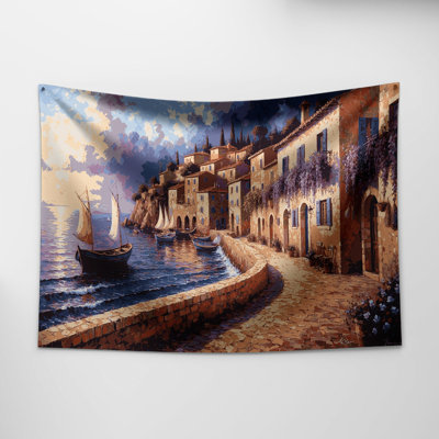 Tapisserie murale «Nautical Seaside Towns»