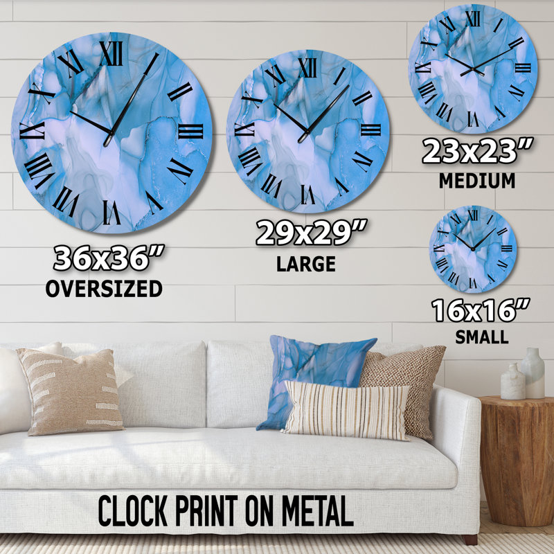 Horloge murale Tender, Médium, Turquoise / noir