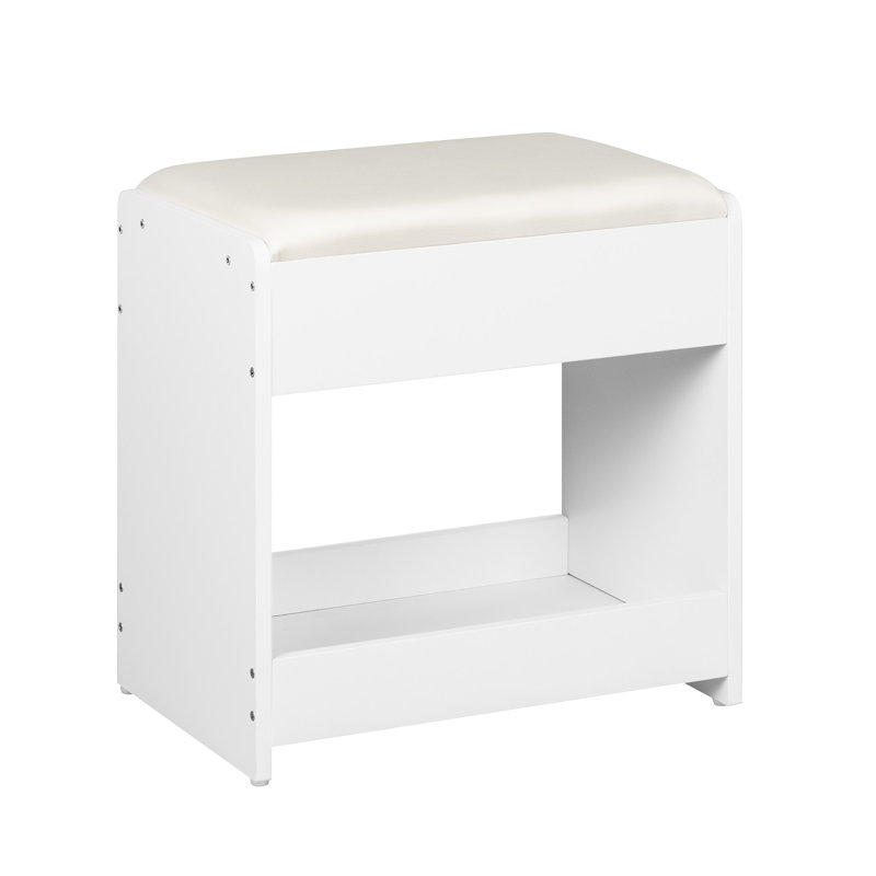 Dressing Table Stool, Soft Padded Vanity Stool, Makeup Chair with Non-Slip Foot Pads for Dressing Room, Bottom Storage, Bedroom, Entryway