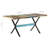 Grishma Rectangular Solid Wood Top with Steel Base Dining Table-709243896-696116693