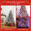 Arbre de Noël artificiel enneigé 6 pi, 850 branches, 400 lumières DEL multicolores, conception pré-éclairée, base en métal robuste, blanc