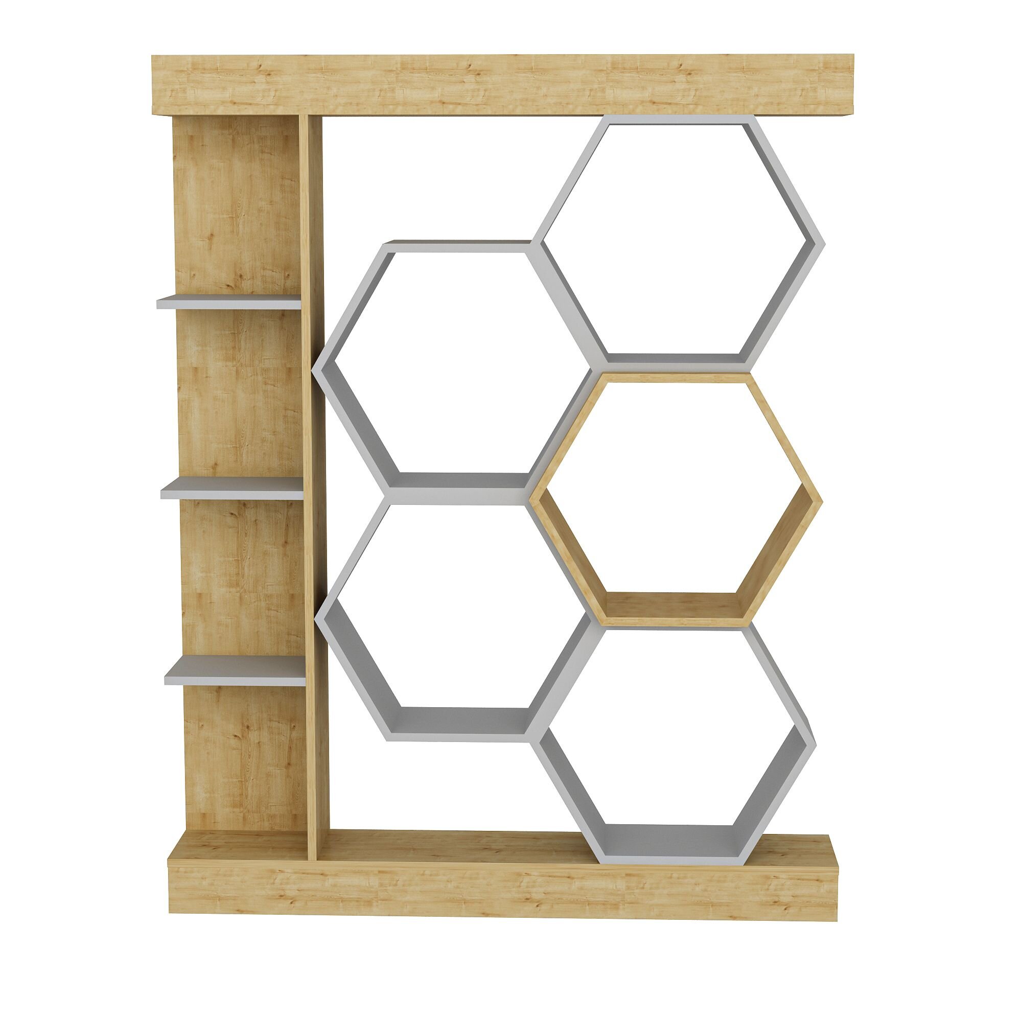 Hexagonal shelves, 5 pieces, black - EG115 - هومز سمارت