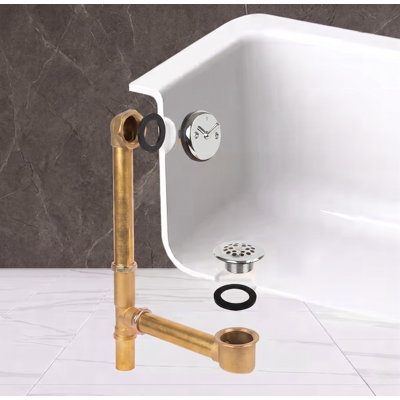 Trip Lever Leg Tub Drain with Overflow