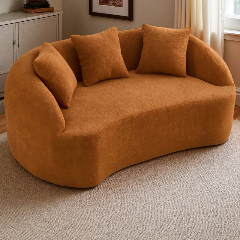 Causeuse de canapé incurvée moderne incurvée Curved, Orange