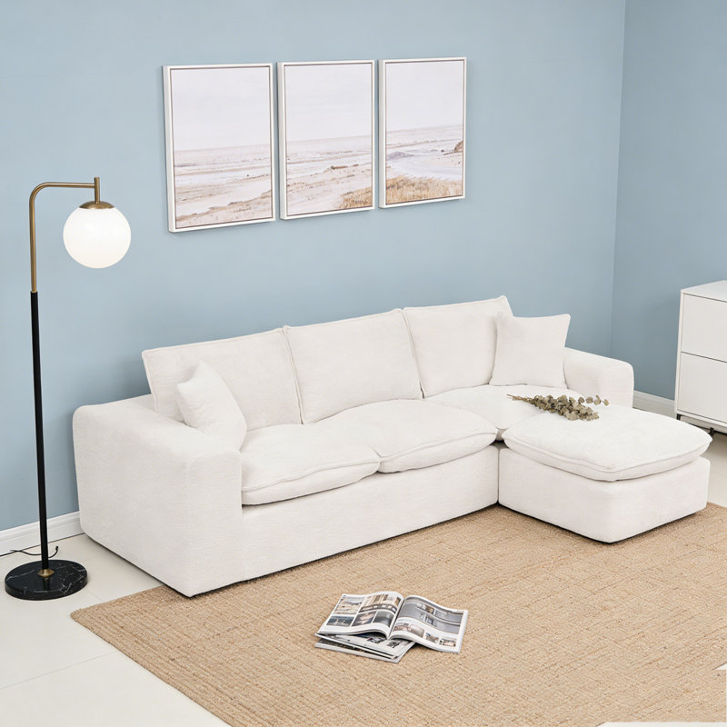 Canapé modulaire en L 107 po, 4, Beige