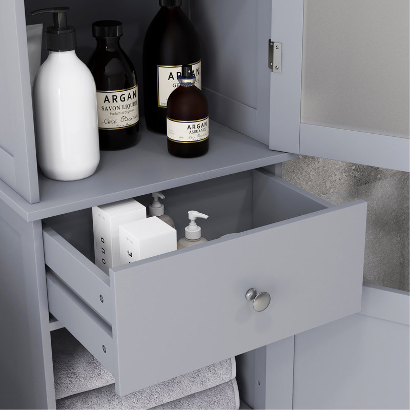 Versatile Narrow Bathroom Storage Cabinet With Multiple Compartments