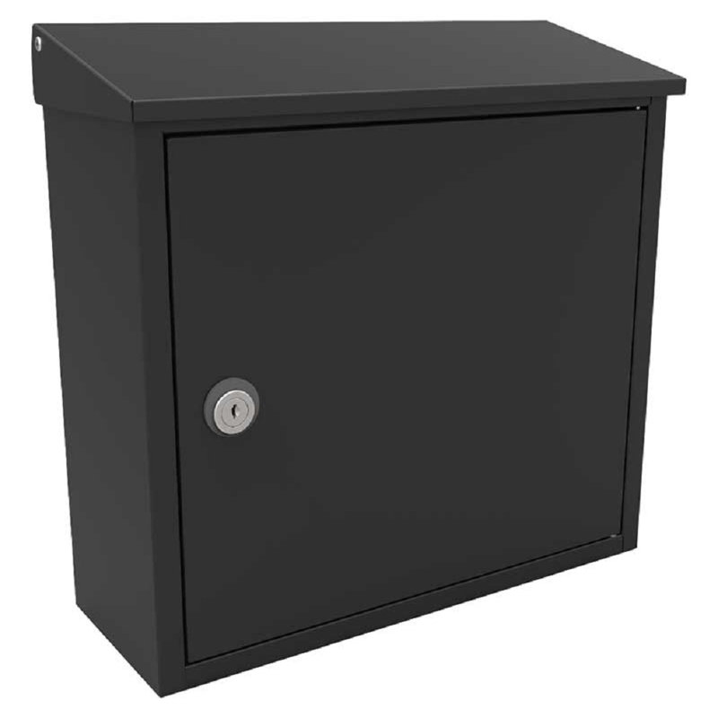 Allux Steel Wall Mounted Mailbox, Black