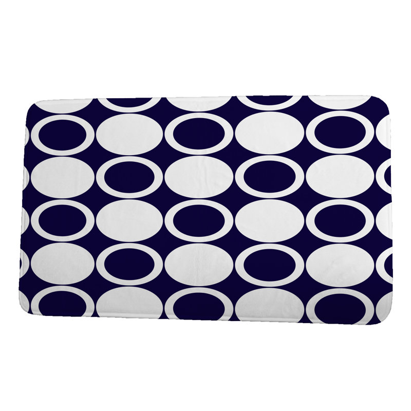 Tapis pour salle de bain Leister, Bleu marine, l 34 po x L 21 po