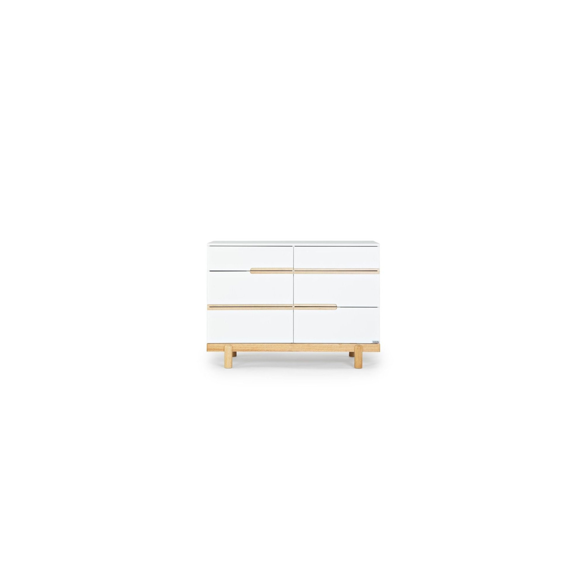 Bliss 6-Drawer Dresser, White/Natural