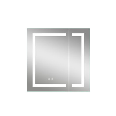 W 30'' H Frameless Medicine Cabinet Mirror 3 Adjustable