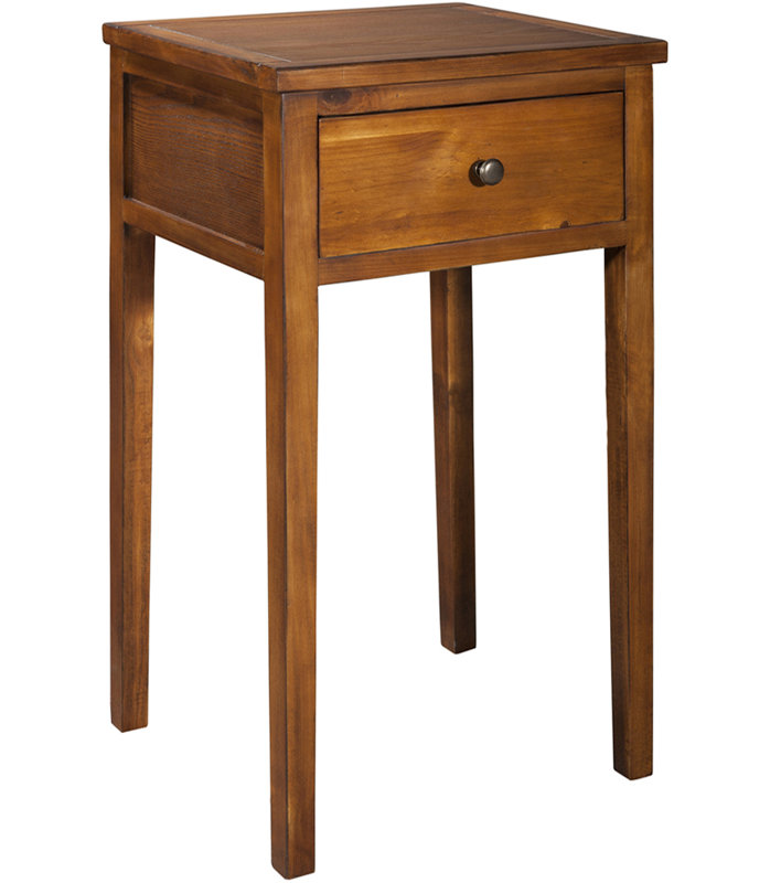 Joanna Solid Wood End Table with Storage, Brown