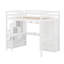 Lit mezzanine double avec bureau et escalier, lit mezzanine en bois avec station de charge, bibliothèque, armoire, portes et tiroirs-1072286286