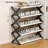 JOYBOS four-tier no-assembly double shoe rack, foldable shoe rack, holds 15-25 pairs of shoes, 33.1'' H x 29.5'' W x 9.8'' D-385240774