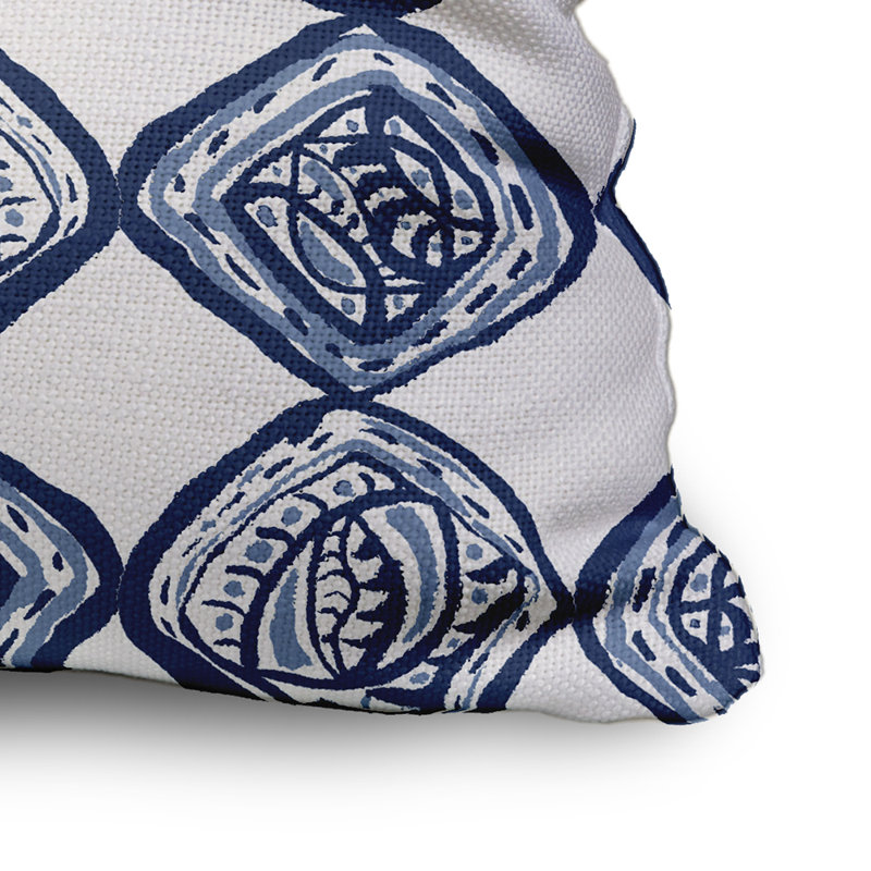 Geometric Reversible Throw Pillow, 20" x 20", Blue