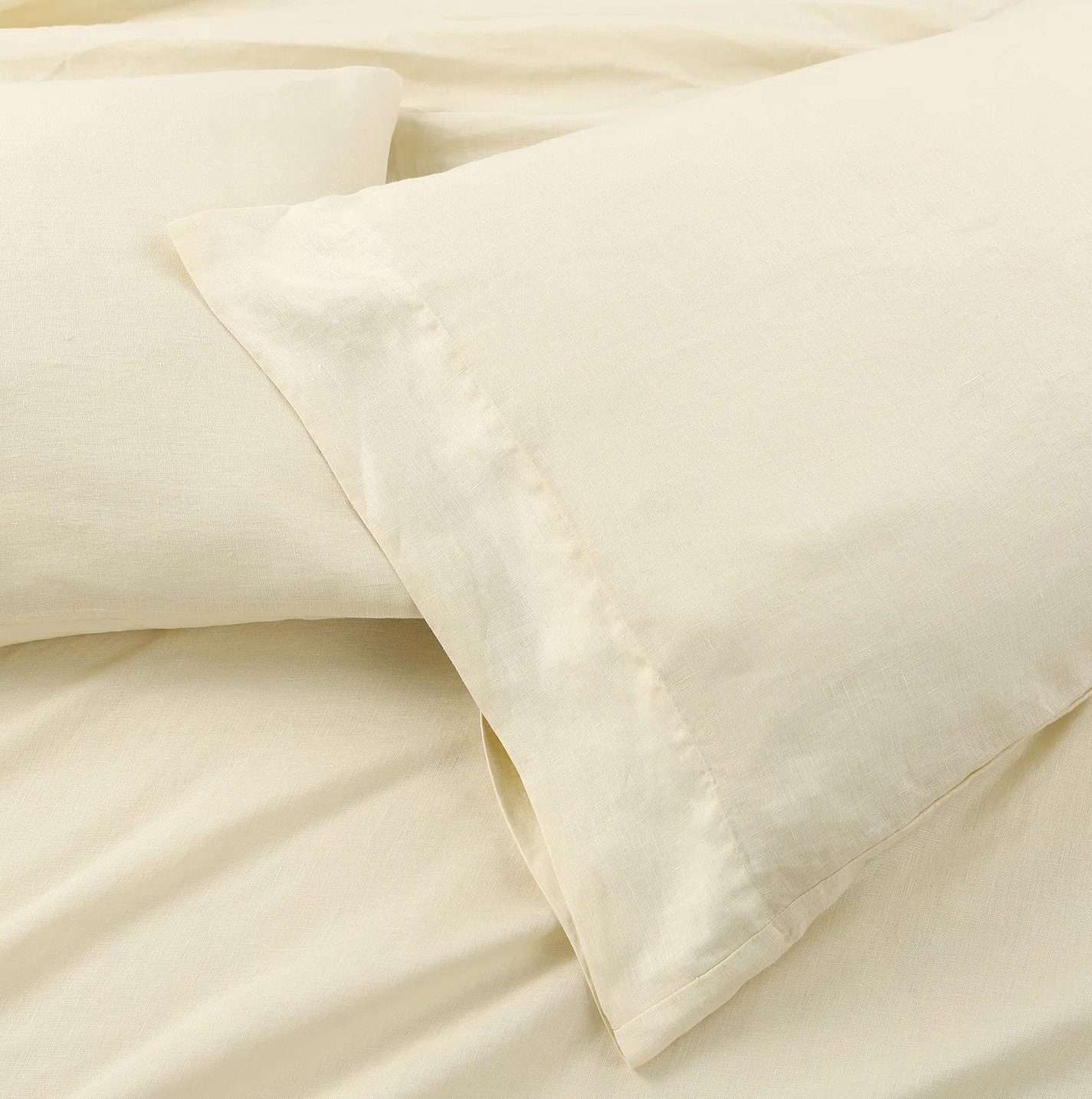 Frazier Linen Duvet Cover Set, Full/Queen Duvet Cover + 2 Standard Shams, Ivory