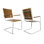 Chaises de salle à manger d'extérieur en PEHD, chaise de patio toutes saisons avec base en métal, blanc et teck