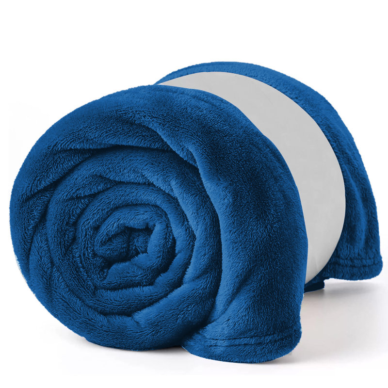 Reversible Plain Weave Fleece Throw Blanket, Super King, Teal