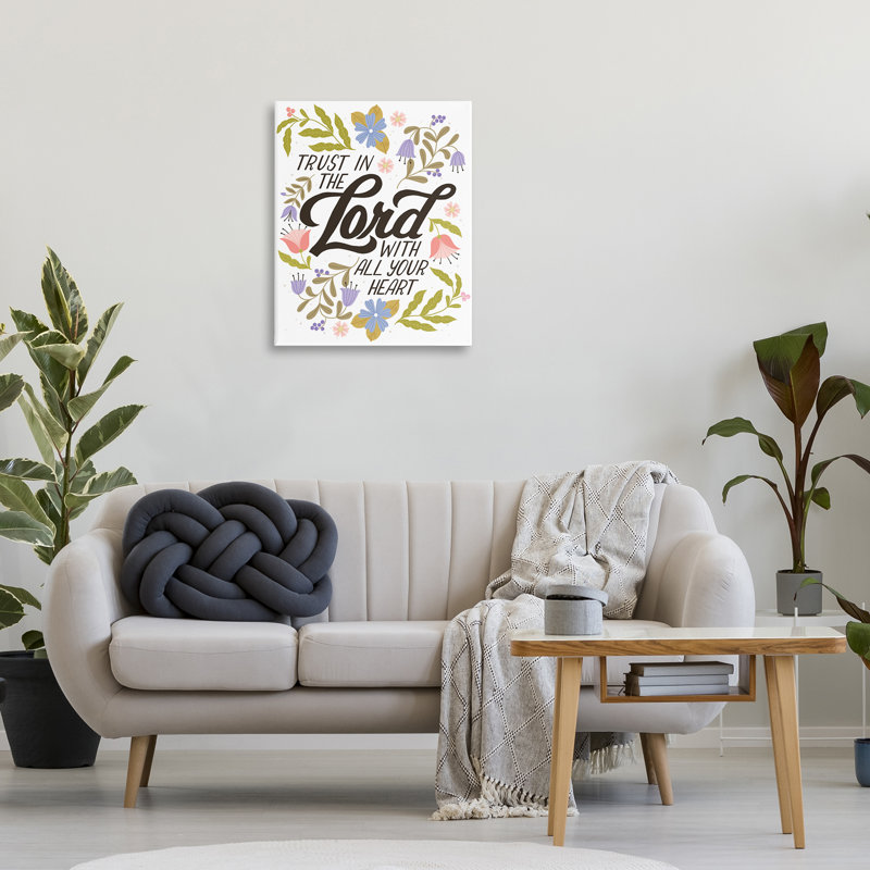 «Trust In The Lord Proverb», art mural sur toile, design par Muffin Grayson, H 30 po x l 24 po