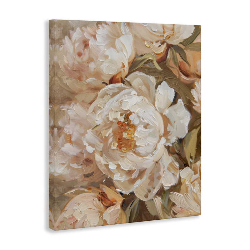 Art mural sur toile Peachy Peony Blossoms, conception par Arlington Prints, H 24 po x l 30 po