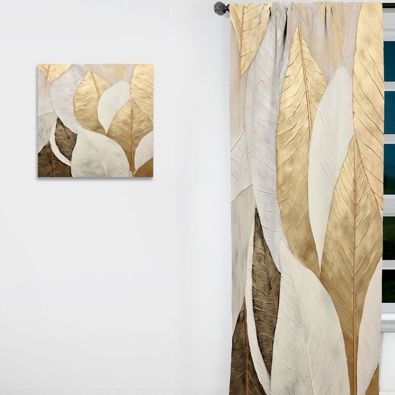 Voris - Rideau à feuilles - Rideau occultant à motif floral - 1 panneau, L 52 po x L 108 po