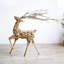 Grande sculpture en bois de cerf de 50 po de hauteur avec lumière DEL, décor de chevreuil sur pied pour les familles, les endroits pittoresques et les vitrines