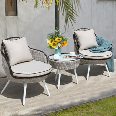 Gianfrancesco Round 2 - Person 19.4'' Long Bistro Set with Cushions