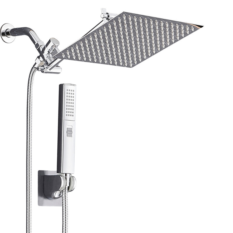10-inch Raincan Shower Head and Hand Held Shower Combo, Rainfall Shower Head and Hand Shower, Chrome