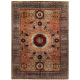 Hand-Knotted High-Quality Light Green, Light Blue, and Beige Area Rug