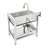 Freestanding Commercial Restaurant Kitchen Sink With Pull-Out Faucet